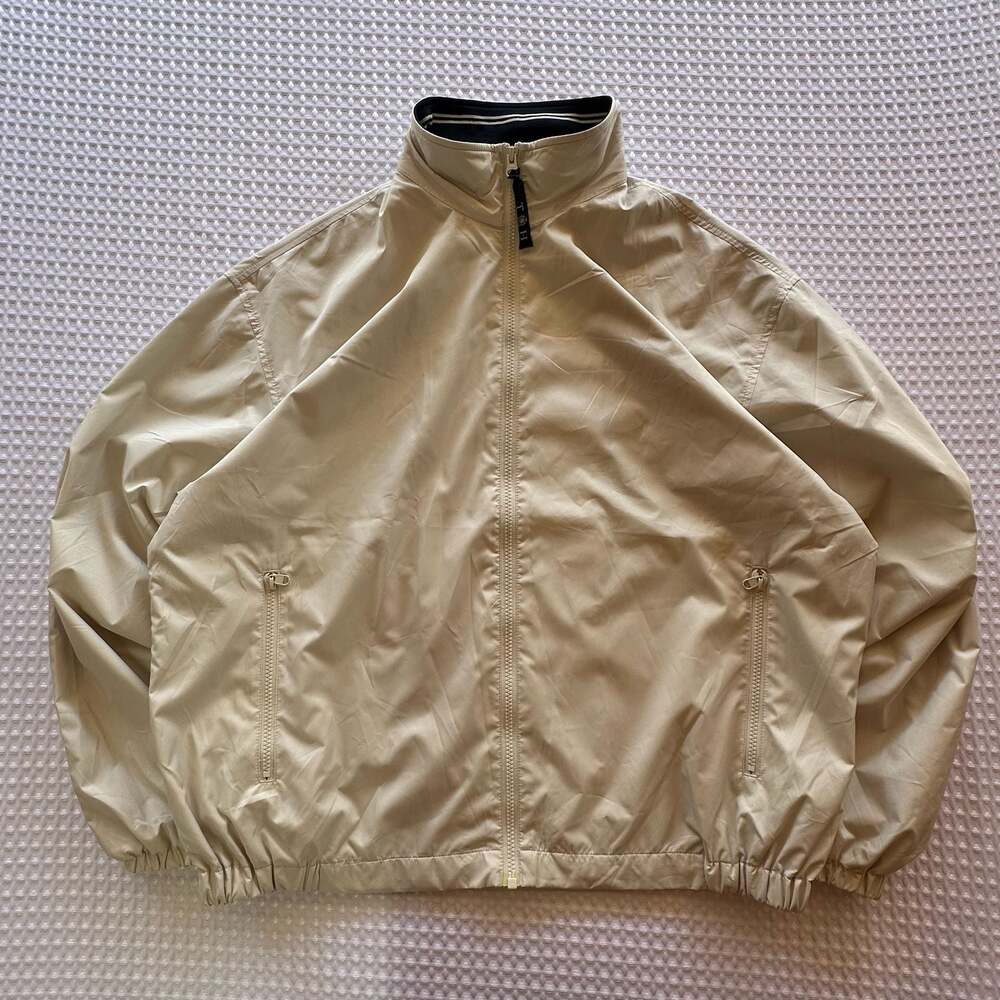 Tommy Hilfiger Golf Beige Full Zip Lightweight Windbreaker Jacket